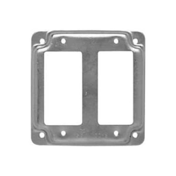 Raco Electrical Box Cover, Square, Steel, Raised, GFCI Receptacle Cover 809C - main
